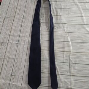 Vintage Marshall Field & Company Navy Blue Silk Blend Ribbed Necktie 56x3